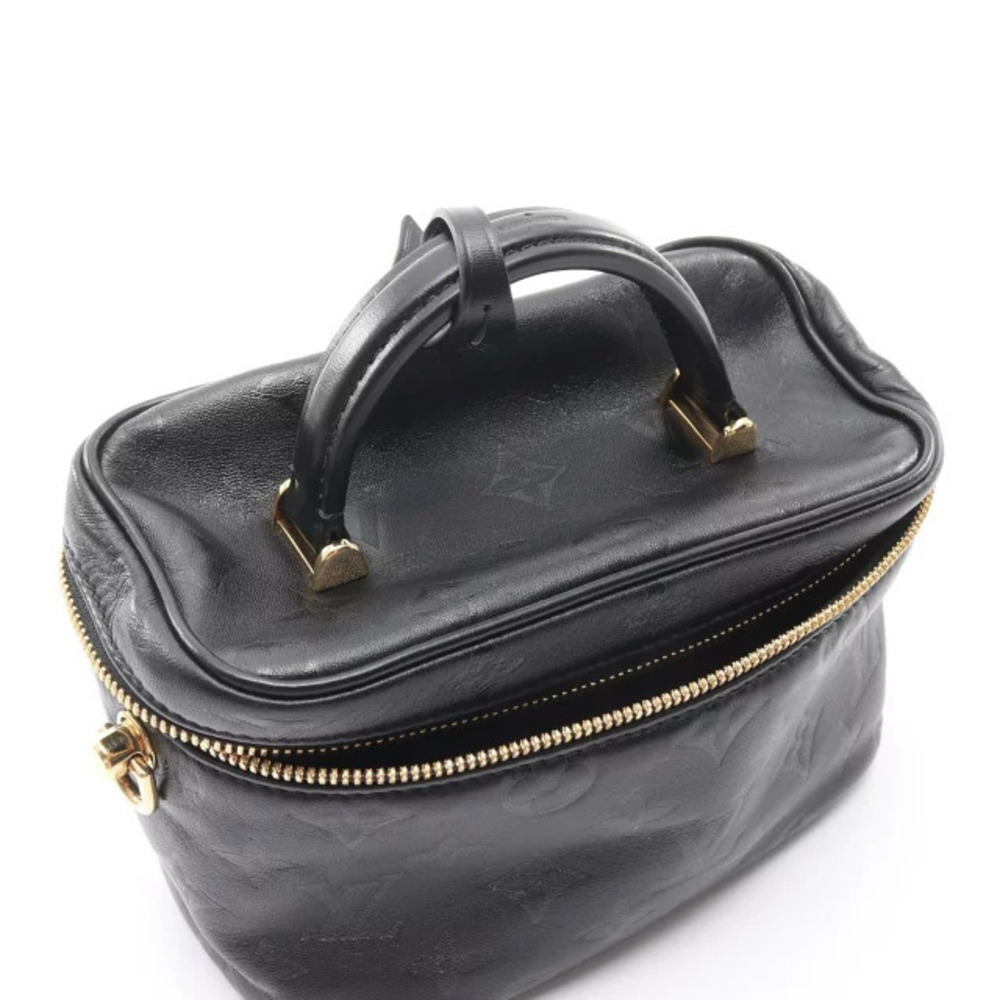 Louis Vuitton Vanity Handbag Leather Monogram Ink Black View 6